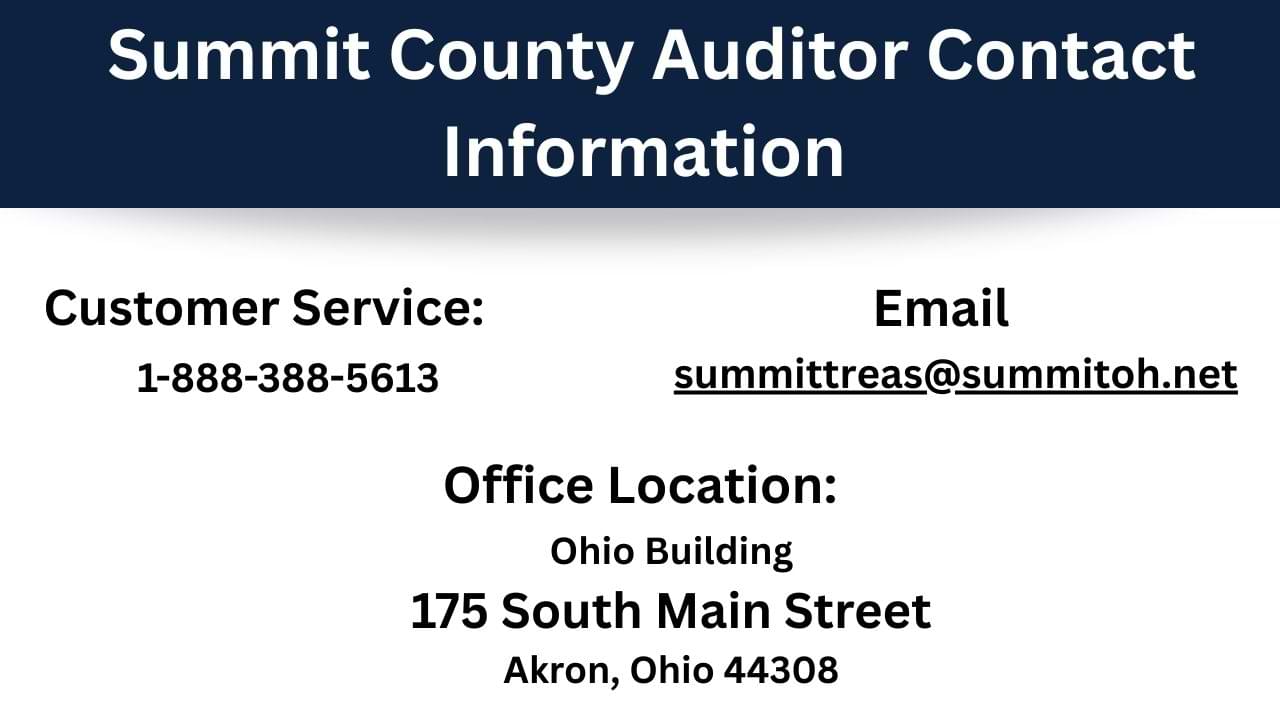 Summit County Auditor – Contact Information​