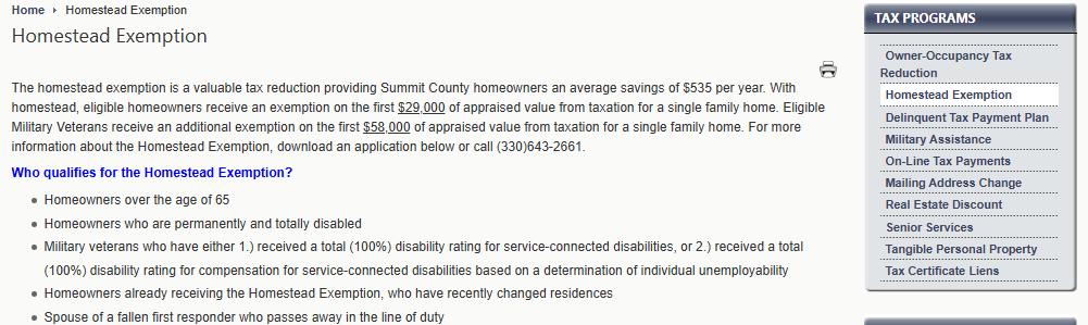 Apply for a Property Tax Reduction in Summit County, Ohio