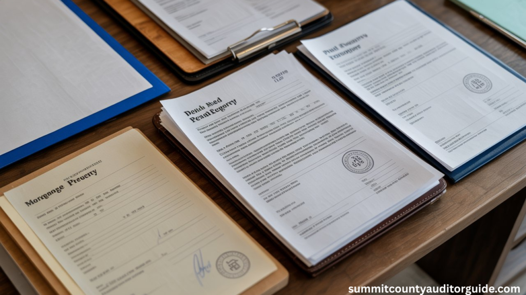 Property deed and land records documents