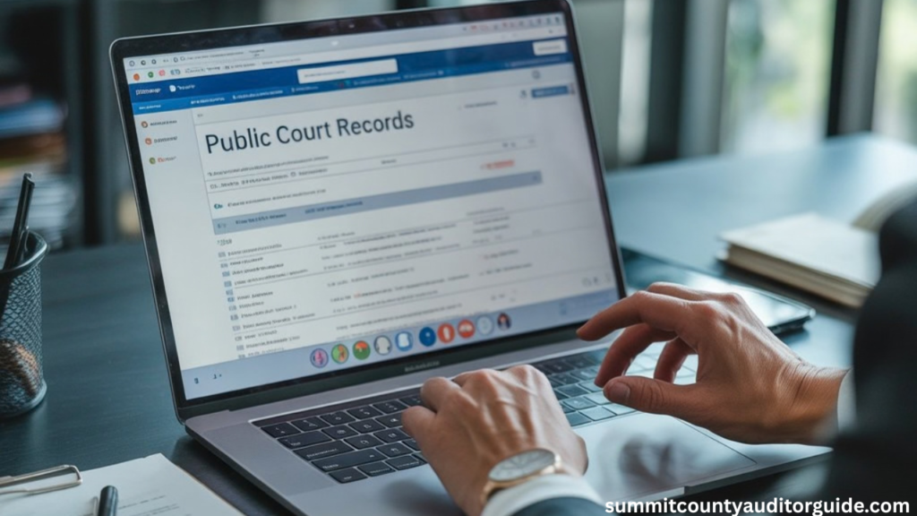 laptop to search public court records online